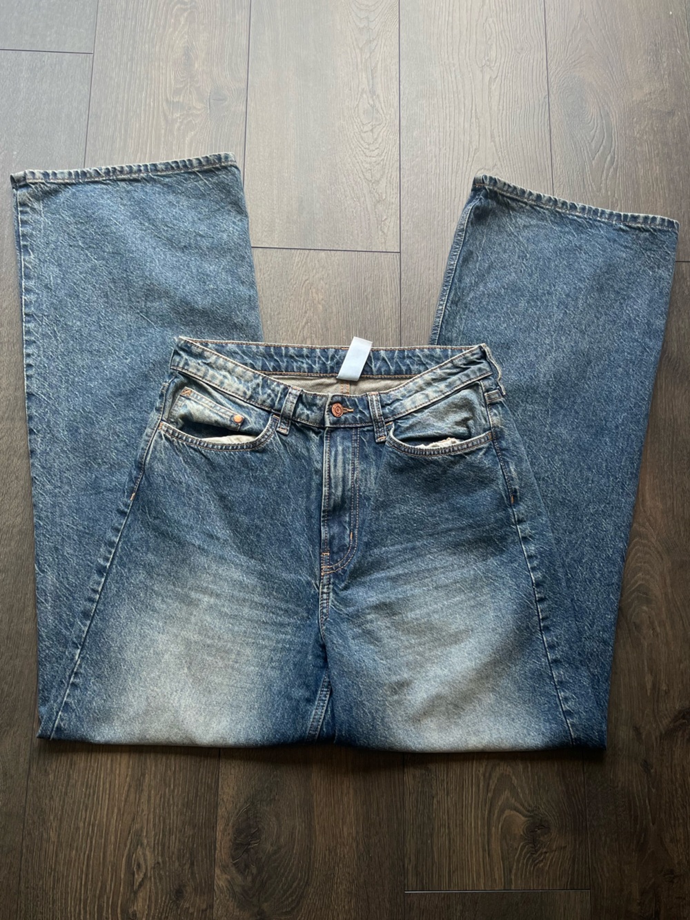 &Denim Wide Leg High Rise Jeans